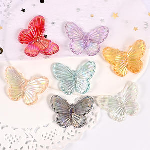 Venta caliente a granel mariposa barroca resina joyería hacer encantos multicolor parte posterior plana resina artesanía Mix-In Slime encantos - Product Image 2