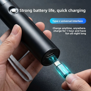 Stylo de présentation rechargeable à faisceau vert, mini-indicateur pédagogique portable avec lentille étoile amovible et <span class=keywords><strong>lampe</strong></span> <span class=keywords><strong>torche</strong></span> à lanière - Product Image 3