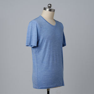 T-shirt mérinos OEM 100% col en V respirant résistant aux taches séchage rapide couche de base souple entraînement t-shirt personnalisé - Product Image 5