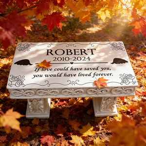 Panchina Commemorativa Personalizzata con Ali d'Angelo, Decorazione da Giardino per la Perdita di Animali Domestici o la Morte di un Familiare, Souvenir Artigianale - Product Image 1