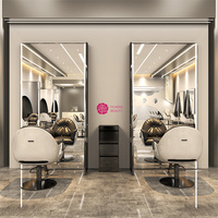 Yicheng Beauty Barber Shop Miroir Station Pleine Longueur Salon De Coiffure Coiffure Miroir Mur Debout Miroir Station à vendre