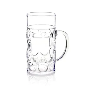 Personalizado irrompible policarbonato 500 ml 1000 ml 1 litro PC PS acrílico plástico cerveza vasos tazas