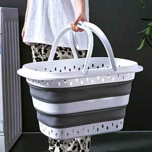 Hot Sale Collapsible Foldable Dirty Clothes Laundry Basket With Handle And Washing Clothes Storage Box Laundry Basket