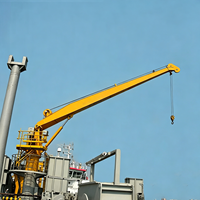 Grue marine à flèche rigide de 31 m de long, capacité 1-20 tonnes, avec treuil hydraulique, commande à distance, moteur, engrenages et roulements, montée sur pont