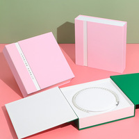 Boîte à bijoux de luxe style livre, boîte à collier avec logo personnalisé, emballage cadeau, boîte à bijoux en papier rigide de qualité supérieure