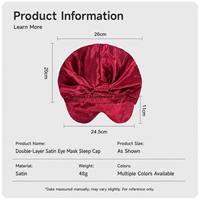 Bonnet de nuit occultant en satin double couche avec masque pour les yeux, idéal pour les voyages et l'usage quotidien des femmes, personnalisable avec logo.