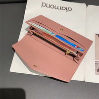 Dompet Kulit Asli Wanita Desainer Mewah Merk Grosir AL1058 Slim Custom Logo Passport, Tempat Kartu Kredit