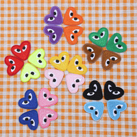 Personnalisé pêche coeur yeux broderie Patch coloré thermocollant tissu fleur vêtements décoration pour chapeaux