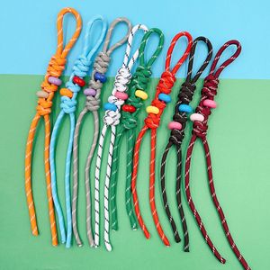 Liontin rantai kunci mobil kepribadian, warna-warni, poliester, anyaman tangan Lanyard, aksesori tas pesona - Product Image 4