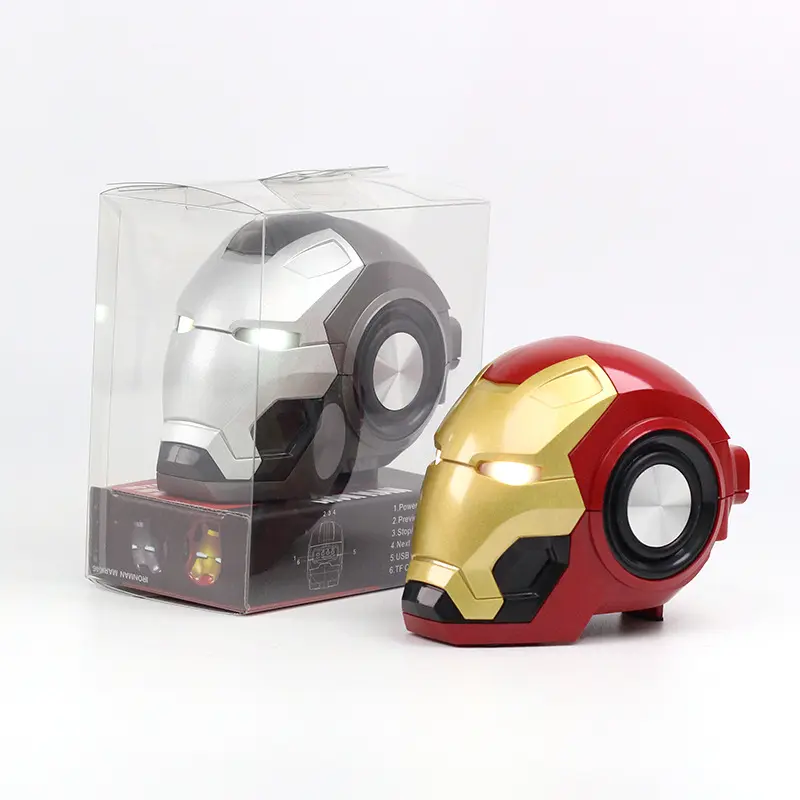 Hot Selling Iron Man Creative Speaker Fm Usb Bass Iron Man Draadloze Speaker Mini Cartoon Speaker