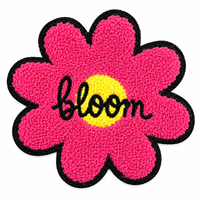 Écusson brodé personnalisé en chenille motif floral pour vestes, sacs à dos, chapeaux, vêtements de mode, cadeau, usine OEM ODM AWELLS
