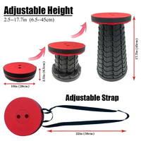 Tabouret télescopique portable pour l'extérieur Chaise de camping réglable Chaise de pêche pliable Tabouret pliable en plastique pour l'extérieur