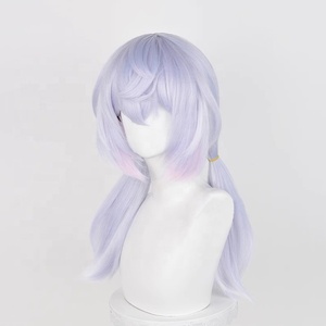 Peluca Sigewinne al por Mayor para Cosplay, 55 cm de Largo, Azul Claro Mixto, Genshin Impact Fontaine, Anime, Sintética, Resistente al Calor - Product Image 4