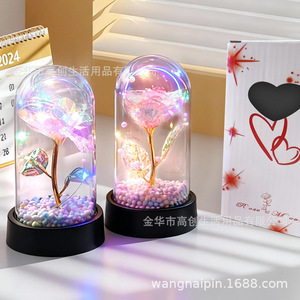 Creative Artificial Rose Night Light Acrylic Globe <b>Lamp</b> Preserved Flower Decor Valentine's Gift Tap Control USB Powered - Product Image 2