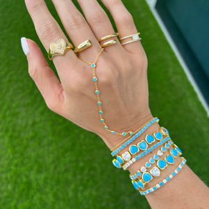 Cadena <span class=keywords><strong>de</strong></span> anillo <span class=keywords><strong>de</strong></span> mano turquesa para <span class=keywords><strong>mujer</strong></span> joyería 925 Plata chapada en <span class=keywords><strong>oro</strong></span> pulsera <span class=keywords><strong>esclava</strong></span> pulsera <span class=keywords><strong>de</strong></span> dedo - Product Image 3