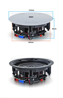 Ensemble audio mural Tuya Zigbee 7 pouces PW7830T+FCR63+ASH10, caisson de basses 120W + 8 enceintes de plafond 30W, système de sonorisation Villa BGM
