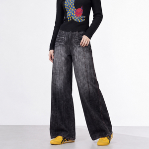 Pantalones plisados Miyake de alta calidad para mujer, ecológicos, de pierna ancha, estilo holgado, cintura alta elástica, ajuste casual y suelto, lavados, 100% para verano. - Product Image 2
