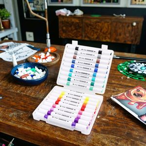Ensemble de stylos marqueurs à peinture acrylique en plastique professionnels de 12 à 48 couleurs pour le dessin - Product Image 4