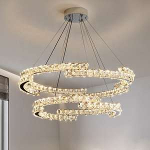 modern circle linear ring chandeliers crystal circle pendant <b>light</b> <b>for</b> hotel <b>living</b> <b>room</b> - Product Image 1