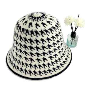 New Winter Custom <b>MERINO</b> <b>Wool</b> Knitted Fisherman Women's European American Dual- Colored Bucket <b>Hat</b> - Product Image 2