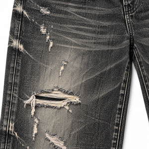 Jeans YOUMI Hip Hop pour hommes en coton, déchirés, à jambe large, effet vieilli, avec trous, coupe ample, style streetwear vintage Y2K - Product Image 3