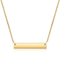 Dropshipping Collier en acier inoxydable plaqué or 18K personnalisé avec plaque signalétique gravée avec nom et logo