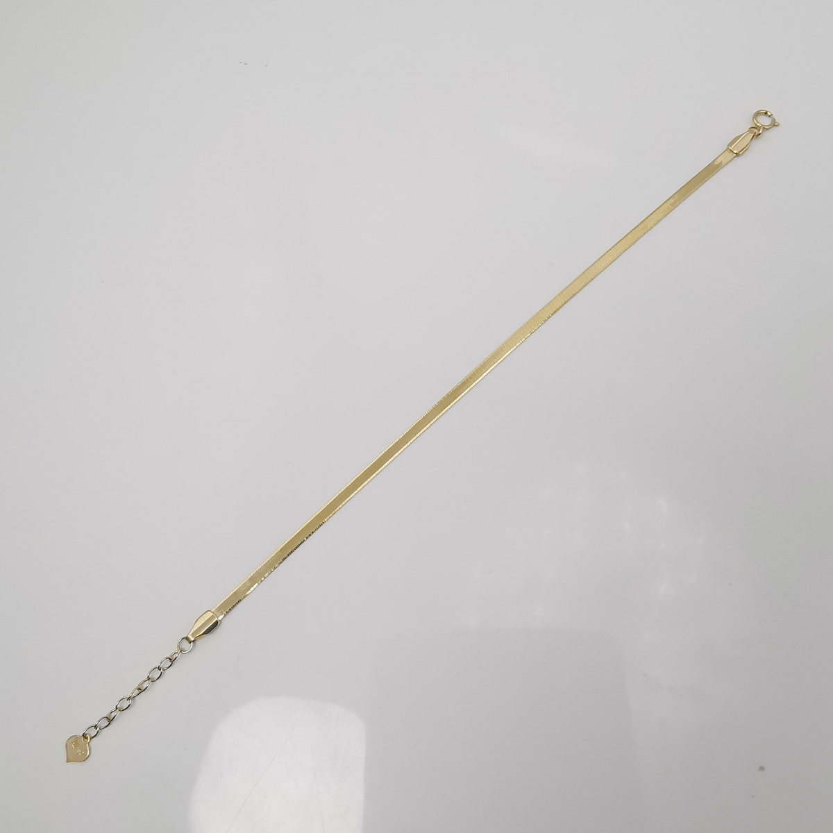 本物の18K AU750ゴールド製、幅広で光沢のあるスネークチェーン 