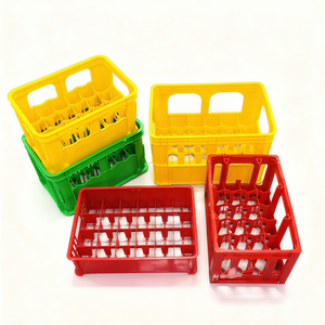 Caisses en plastique perforées en PP rouge empilables pour entrepôt d'usine, recyclables, robustes, pour fruits et légumes - Product Image 4