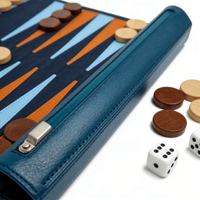 Jeu de backgammon portable enroulable avec plateau en cuir PU imperméable et durable, pliable, matériaux et couleurs personnalisables