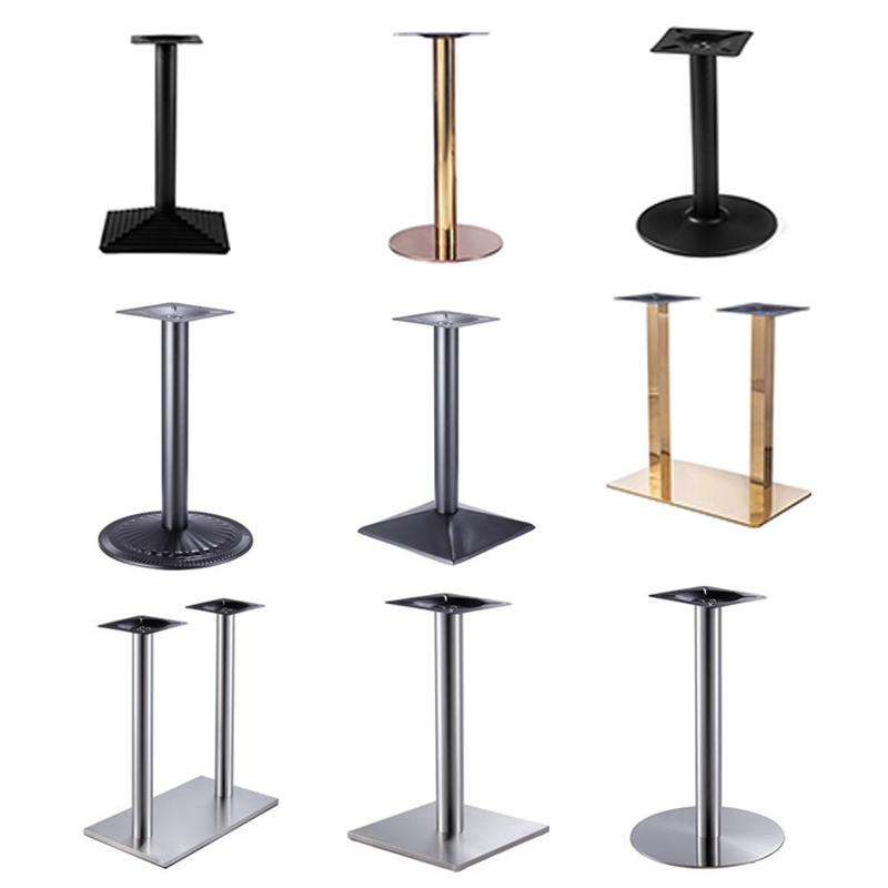 WEKIS Stainless Steel Aluminum Pedestal Tulip Dining Metal Side Coffee Gold Table Base Legs Restaurant Cast Iron Table Base