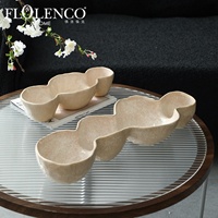 FLOLENCO Bol de service en céramique fait main, motif cacahuète, émail moucheté, multi-bols pour présentation de snacks et fruits