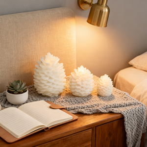 Good Quality Real Wax Flicker Pineapple <strong>Pine</strong> Cone <strong>Candles</strong> for Christmas Xmas Decorative - Product Image 1