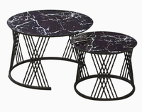 Ensemble de tables basses modernes en métal pour salon, avec combinaison de tailles et table d'appoint