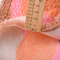 Tissu d'extérieur en polyester jacquard ondulé orange pour l'automne et l'hiver, peluche unie texturée pour enfants et femmes, matière pour jouets