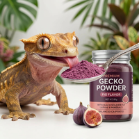 Vijgen smaak kruipend dier fruitpulp poeder met BSF larven voor gekamde gekko's & hagedissen, gebalanceerde Ca-P verhouding reptielenvoer dieet