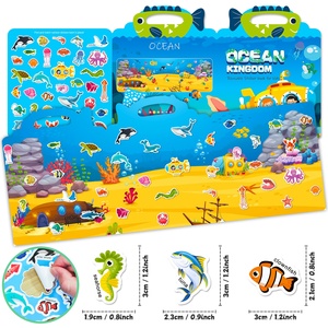 Pegatinas de Animales Marinos para Botellas, Refrigeradores y Vidrio, Explora <span class=keywords><strong>el</strong></span> <span class=keywords><strong>Mundo</strong></span> Submarino, Libro de Pegatinas de Gelatina para Niños de 3, 4, 5 y 6 Años - Product Image 2