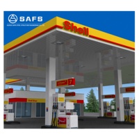 SAFS鉄骨構造スペースフレームデザインガソリンスタンドキャノピー