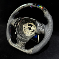 Volant en cuir perforé brillant en fibre de carbone avec LED pour BMW E90 E84 X1 Série 3