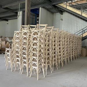 Legno di <span class=keywords><strong>olmo</strong></span> impilabile evento di nozze noleggio festa banchetto pranzo legno X schienale sedia a croce - Product Image 1