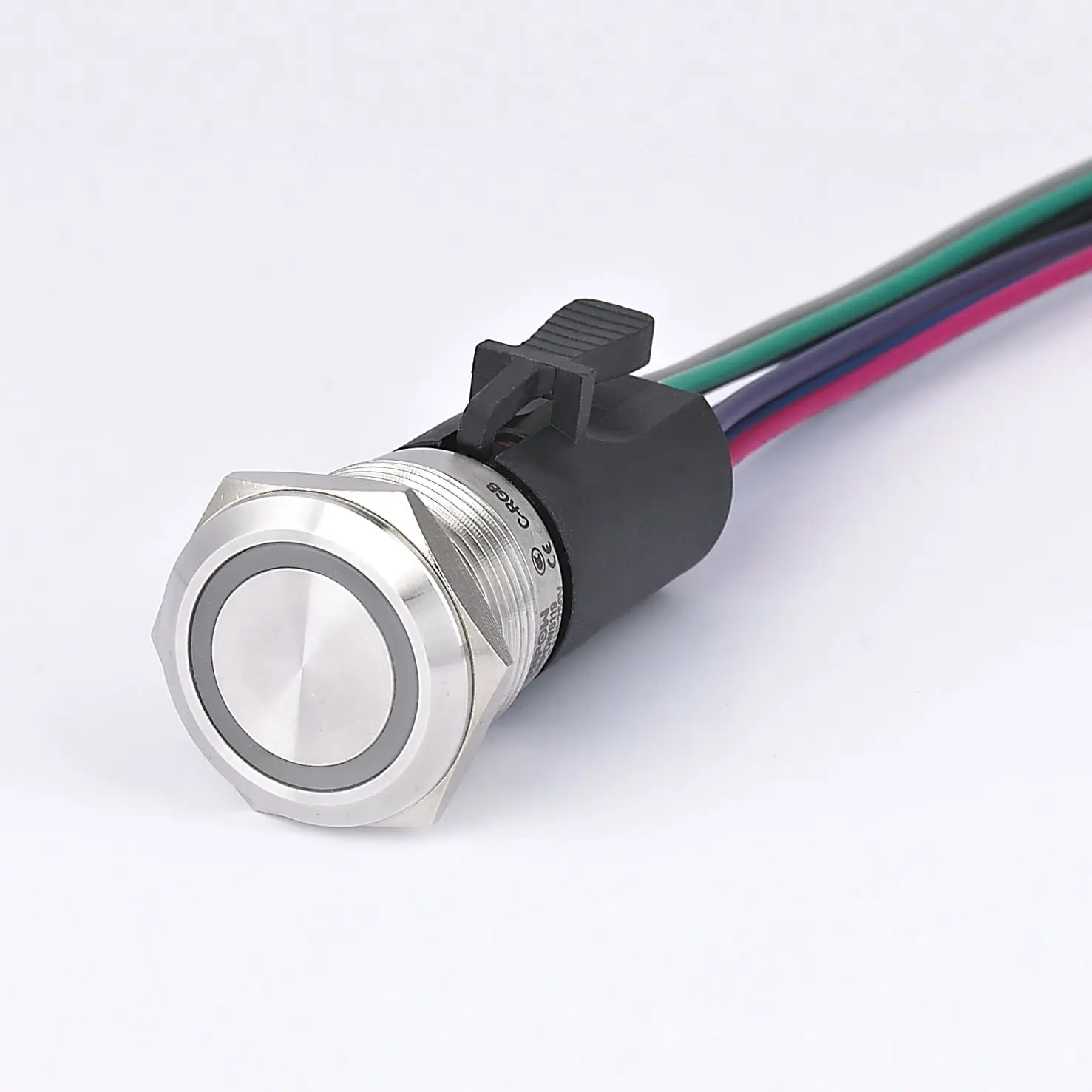 16/19/22 mm momentary latching illuminated metal push button switch panel mount with connector for boat car motorcycle