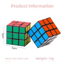 Mini cube magique 3x3x3 porte-clés, jouet de puzzle en plastique de 3 cm pour débutants, enfants de 0 à 24 mois, jouet sensoriel anti-stress, cadeau, modèle 6565