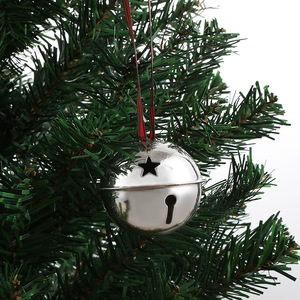 Natal Grande Tamanho 50mm Decorativo Xmas Metal Pendurado Jingle Bells com Pinha e Fita - Product Image 4