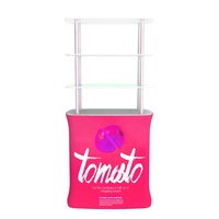 Support de bannière pop-up en aluminium et plastique, forme personnalisée, affichage graphique publicitaire, ovale, comptoir de réception, table, bureau