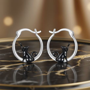 Orecchini a Cerchio E4804 in Oro Bianco a Forma di Animale, Gioielli Raffinati per Uso Quotidiano Femminile - Product Image 2