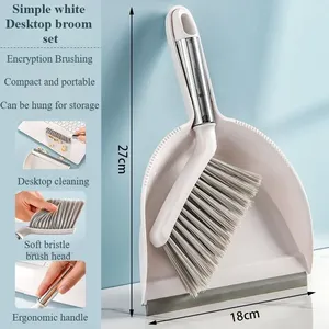 Juego de cepillo y recogedor Zenidoo Mini ecológico con cerdas de nailon y mango de plástico para limpieza de teclados de ordenador, escritorios y mesas del hogar - Product Image 6