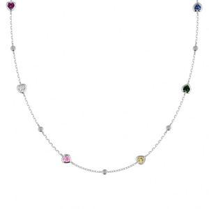 Colliers pendentifs en forme de cœur en argent S925 plaqué rhodium avec zircone cubique 5A, bijoux de mode au design minimaliste Dylam pour femmes - Product Image 1
