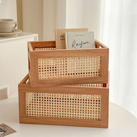 Panier de rangement rectangulaire en bambou et rotin fait main Youlike 2026 avec poignées pour la maison