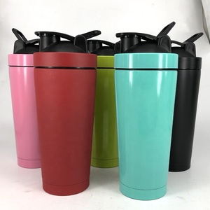 Botella de agua de acero inoxidable para gimnasio, agitador personalizado de Metal con bola mezcladora de proteínas - Product Image 2