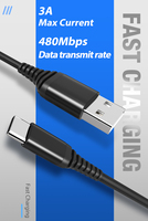 Câble de Recharge en Gros, Tressé en Nylon, USB Type C, pour Téléphone Mobile, Charge Rapide, Câble de Données Type-C