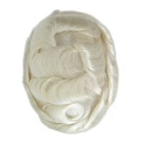 Cheveux indiens artisanaux de la plus haute qualité, base ultra-fine, blancs, ondulations naturelles, densité 100 %, coiffage libre, ligne de cheveux frontale